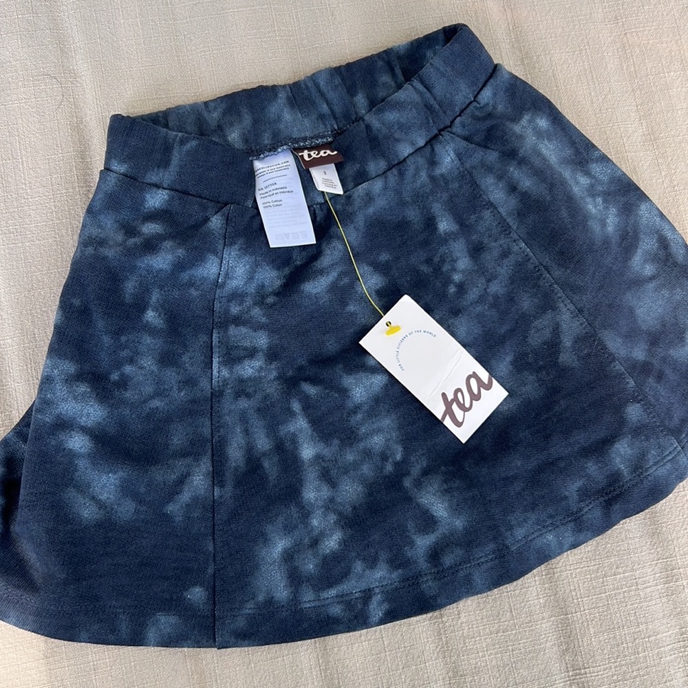 Tea Collection Girls Navy Tie-Dye Skirt